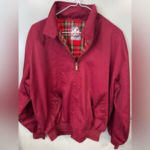 Vintage Warrior Men’s Harrington Burgundy Zip-up Jacket Size Mad.